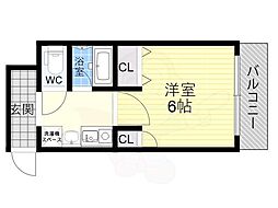 ファーストレジデンス 1Kの間取図画像