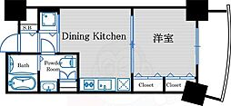 ドゥーエなんば南 1DKの間取図画像