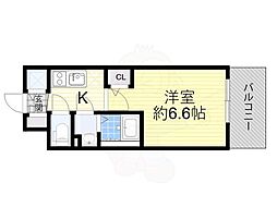 エスリード難波VALORE 1Kの間取図画像