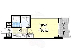 セレニテ桜川駅前プリエ 1Kの間取図画像
