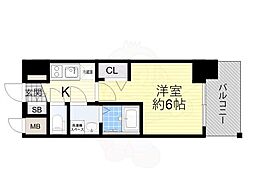ESLEADNAMBATHEPREMIER 1Kの間取図画像