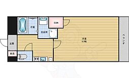 クラウンハイム北心斎橋フラワーコート 1Kの間取図画像