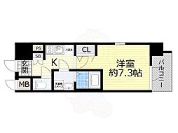 エスリード難波SOUTH 1Kの間取図画像