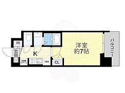 プレサンス大国町アドロッソ 1Kの間取図画像