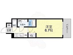 QuintetNAMBA 1Kの間取図画像