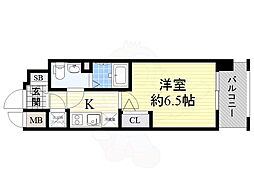 エスリード江戸堀 1Kの間取図画像