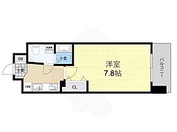 アフルエンス難波 1Kの間取図画像