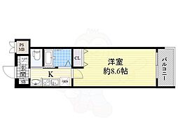 アドバンス難波ウインズ 1Kの間取図画像