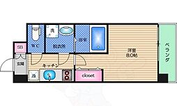 ラナップスクエア堺筋本町 1Kの間取図画像