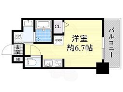 エスリード弁天町南 ワンルームの間取図画像