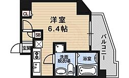プレサンス難波イーストモダニティ ワンルームの間取図画像