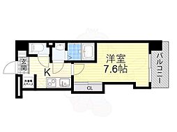 Luxe難波西3 1Kの間取図画像