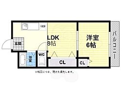 SOLEIL心斎橋 1LDKの間取図画像