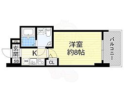 セレニテ桜川駅前プリエ 1Kの間取図画像