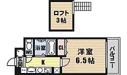 ハクユウ元町 1Kの間取図画像