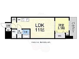 ブエナビスタ難波タワー 1LDKの間取図画像