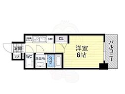 ファステート難波ラグジュ 1Kの間取図画像