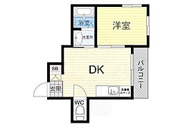 メゾン難波 1DKの間取図画像
