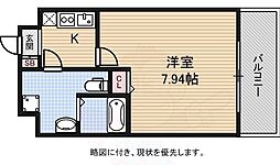 セレニテ難波西 1Kの間取図画像