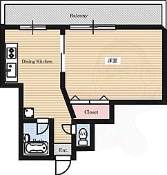エクセル難波 1DKの間取図画像
