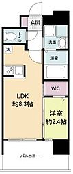 ヴィラージュ県庁前参番館 1LDKの間取図画像