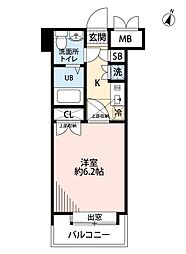 ダイナコートエスタディオレシェンテ 1Kの間取図画像