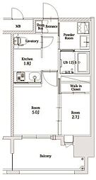 エンクレスト博多駅前ART 2Kの間取図画像