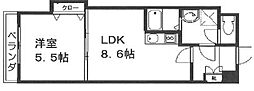 エース五番館 1LDKの間取図画像