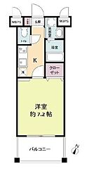 レジディア博多2 1Kの間取図画像