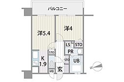アルティザ博多プレミア 1DKの間取図画像