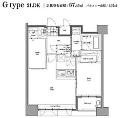 エンクレスト博多スタイル 2LDKの間取図画像