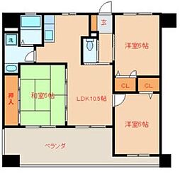 グラントープ道頓堀 3LDKの間取図画像