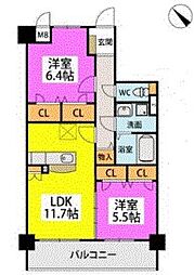 ベルカンパーニュ 2LDKの間取図画像