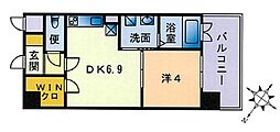 カーサエンペサール 1DKの間取図画像