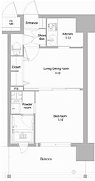 エンクレストNEO博多駅南 2Kの間取図画像