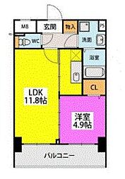クレアシオン 1LDKの間取図画像