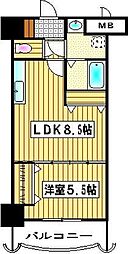 ロイヤル天神東104 1LDKの間取図画像