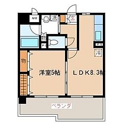 カマラード吉塚 1LDKの間取図画像
