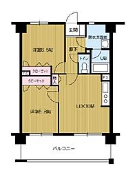 第4ケイコーマンション竹下 2LDKの間取図画像