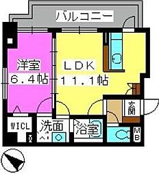 カームヴィラ 1LDKの間取図画像