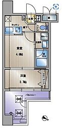 アクタス天神セントラルタワー 2Kの間取図画像