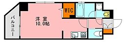 アソシアグロッツオ博多プレイス ワンルームの間取図画像