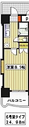 ROYAL博多駅東84 1Kの間取図画像