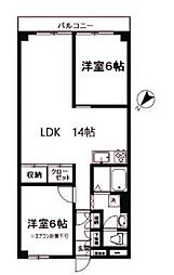 WTC武蔵小山マンション 3階2LDKの間取り
