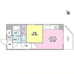 マイキャッスル中目黒III 5階1LDKの間取り