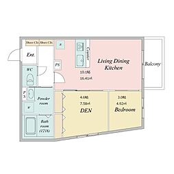 LiveFlat学芸大学 2階1SLDKの間取り