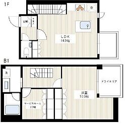 カスタリア八雲 1階1SLDKの間取り