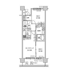 リージア経堂テラスガーデン 2階2LDKの間取り