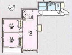 Cozy南馬込 1階2LDKの間取り