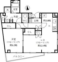 カサス広尾ビル 9階1LDKの間取り